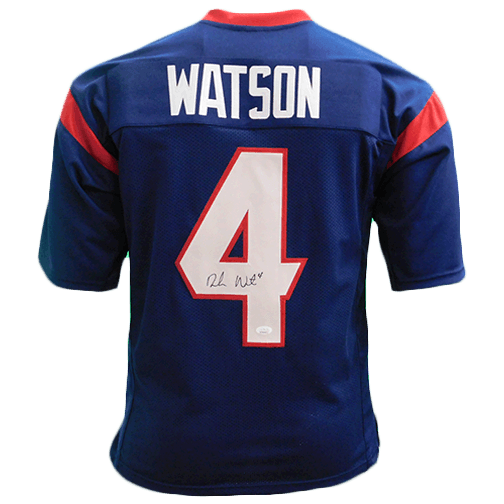 Deshaun Watson Pro Style Autographed Football Jersey Blue (JSA) - RSA