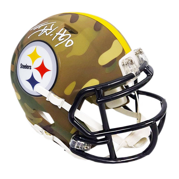 TJ Watt Signed Pittsburgh Steelers Camo Speed Mini Football Helmet (Beckett) - RSA