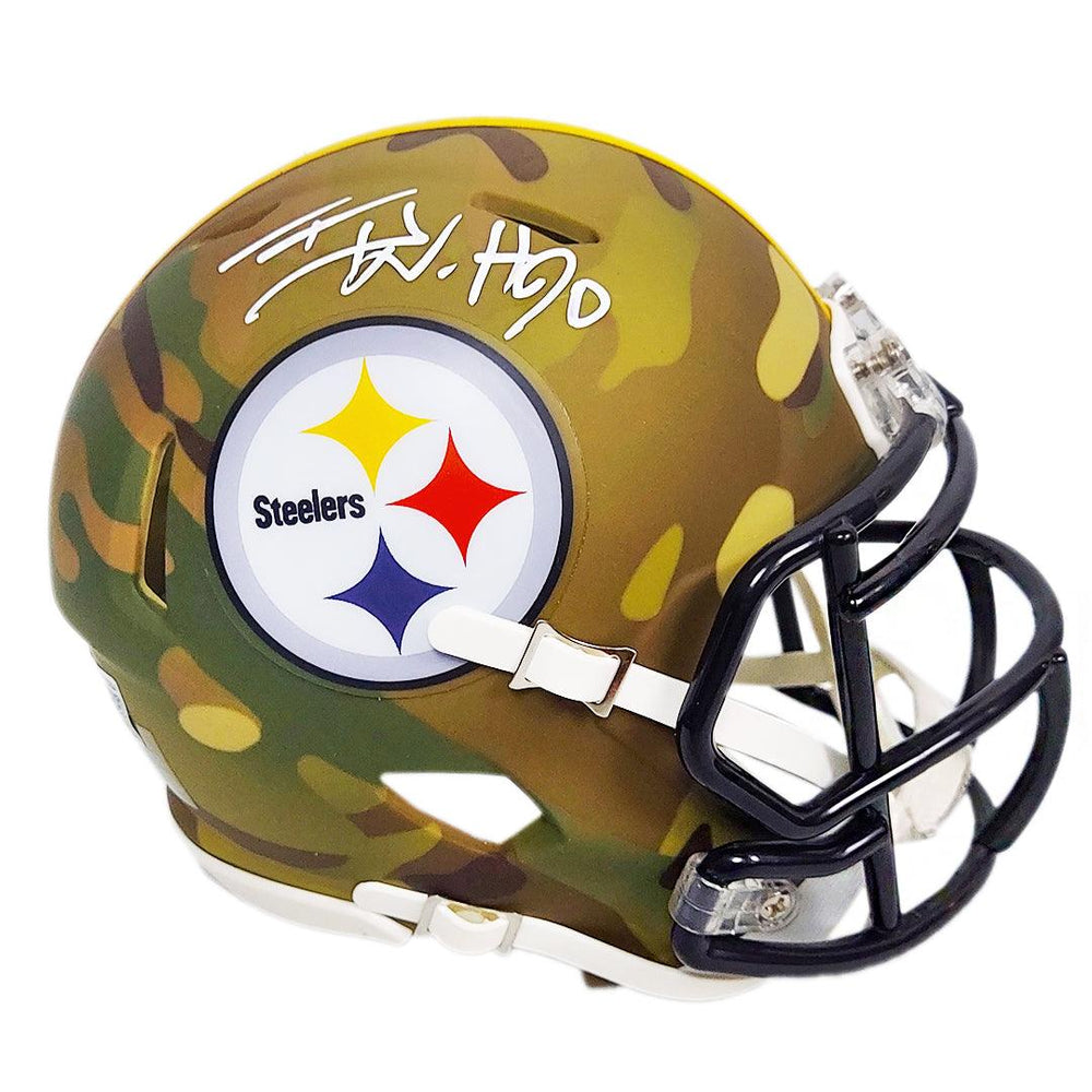 TJ Watt Signed Pittsburgh Steelers Camo Speed Mini Football Helmet (Beckett) - RSA