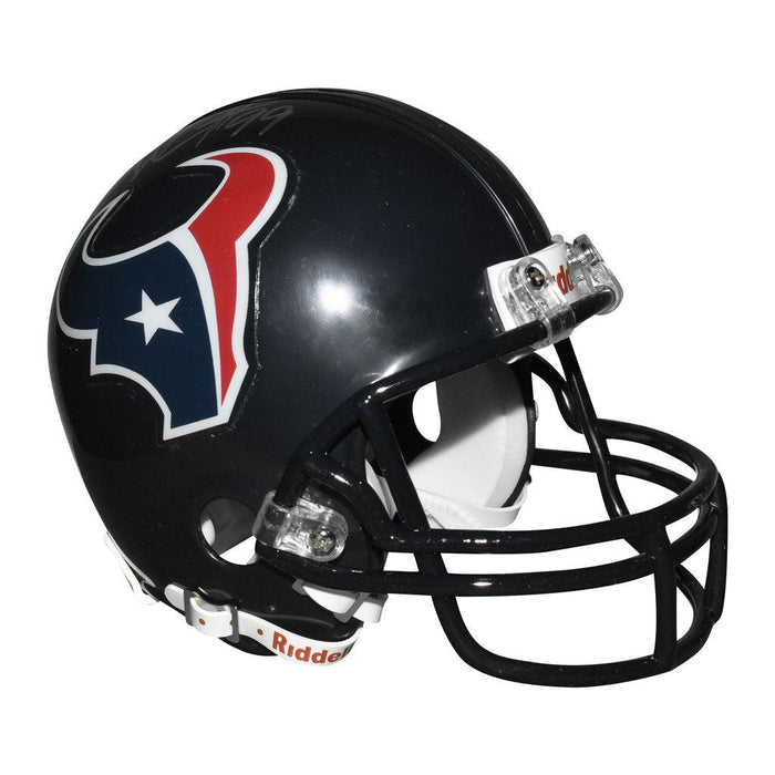 JJ Watt Signed Houston Texans Mini Replica Blue Football Helmet (JSA) - RSA
