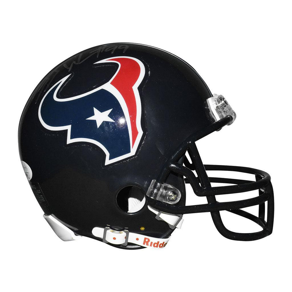 JJ Watt Signed Houston Texans Mini Replica Blue Football Helmet (JSA) - RSA