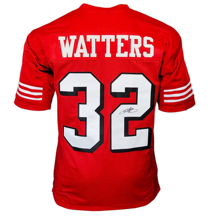 Ricky Watters Autographed Pro Style Football Jersey Red (JSA) - RSA