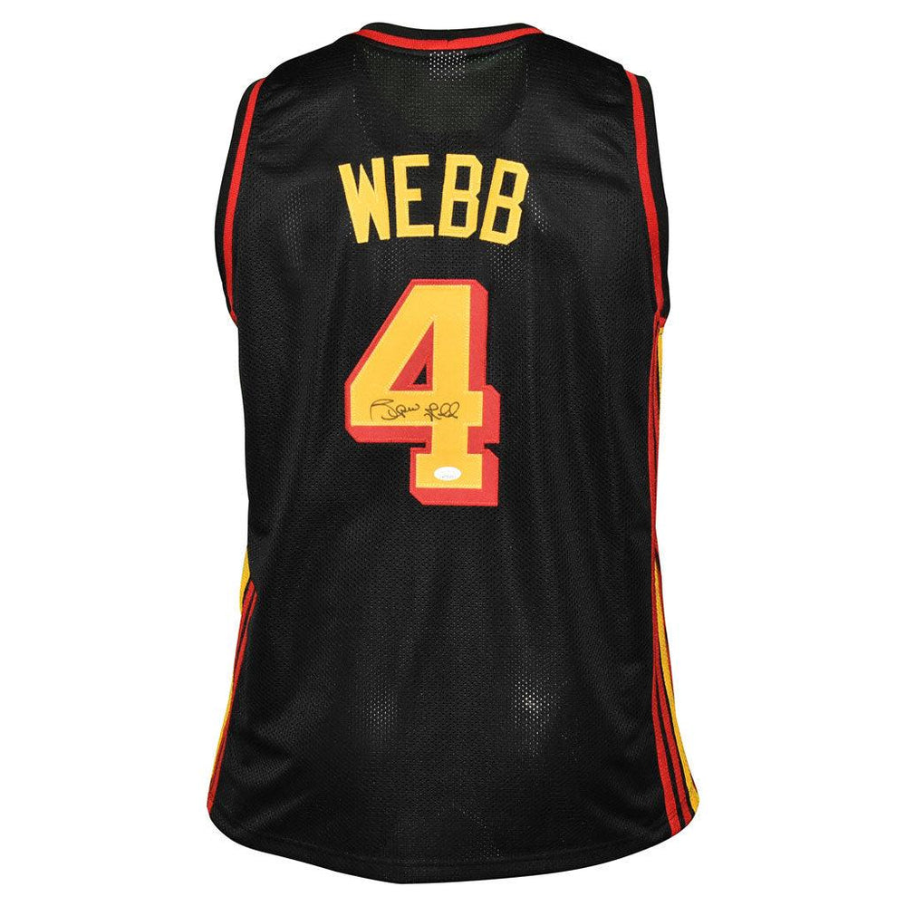 Spud Webb Signed Atlanta Pro Black Basketball Jersey (JSA) - RSA