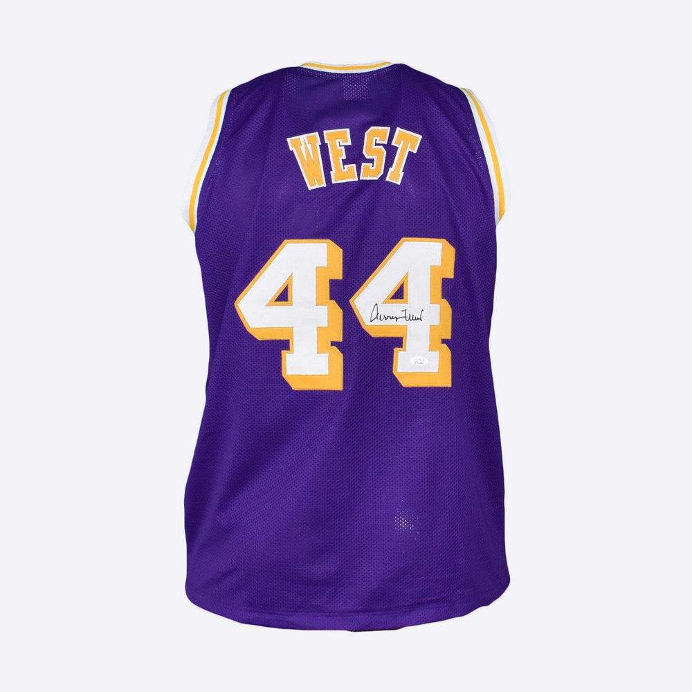 Jerry West Signed Los Angeles Purple Basketball Jersey (JSA) - RSA