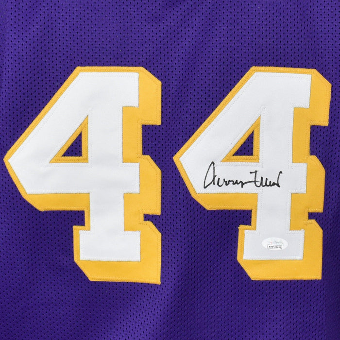 Jerry West Signed Los Angeles Purple Basketball Jersey (JSA) - RSA