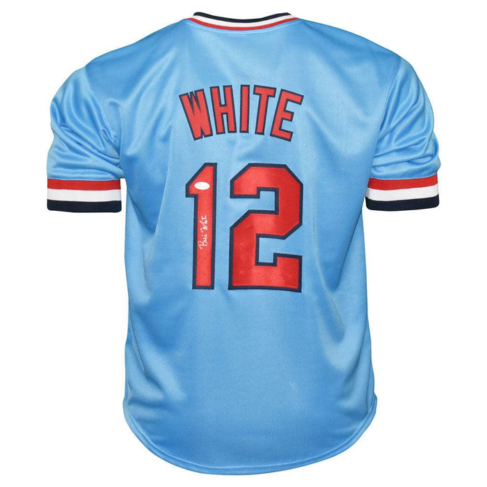 Bill White Signed St Louis Light Blue Baseball Jersey (JSA) - RSA