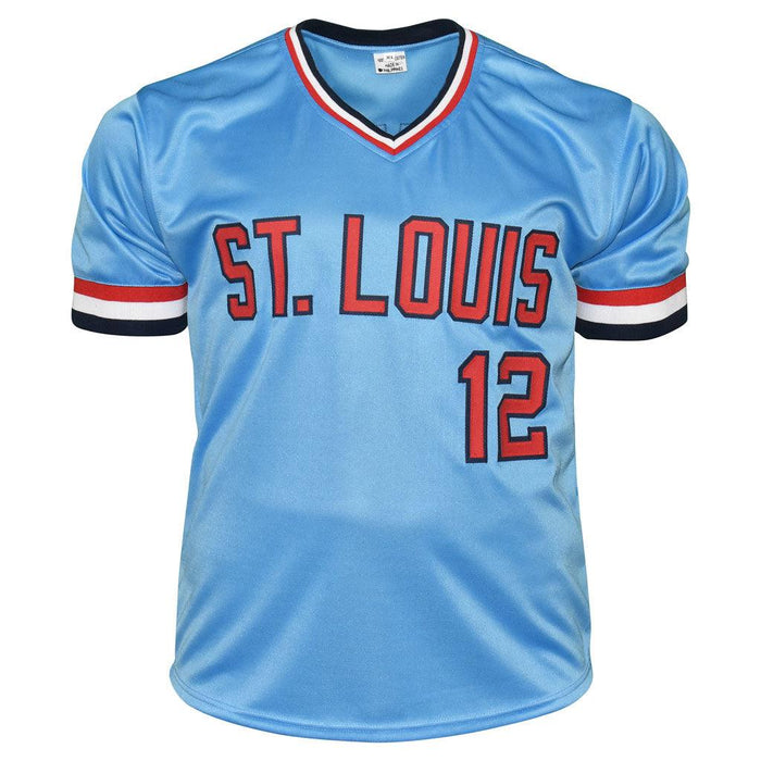 Bill White Signed St Louis Light Blue Baseball Jersey (JSA) - RSA