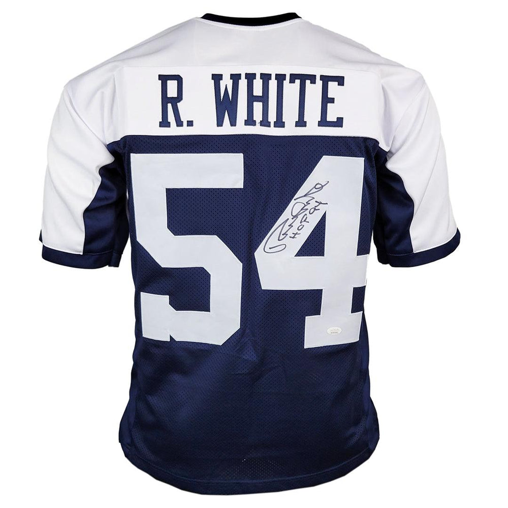 Randy White Signed HOF 94 Inscription Dallas Pro Thanksgiving Football Jersey (JSA) - RSA