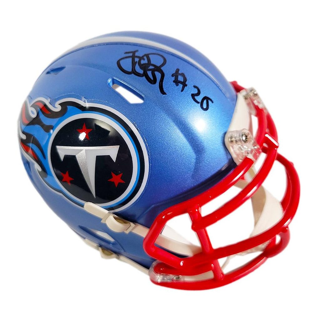 Lendale White Signed Tennessee Titans Flash Speed Mini Replica Football Helmet (JSA) - RSA