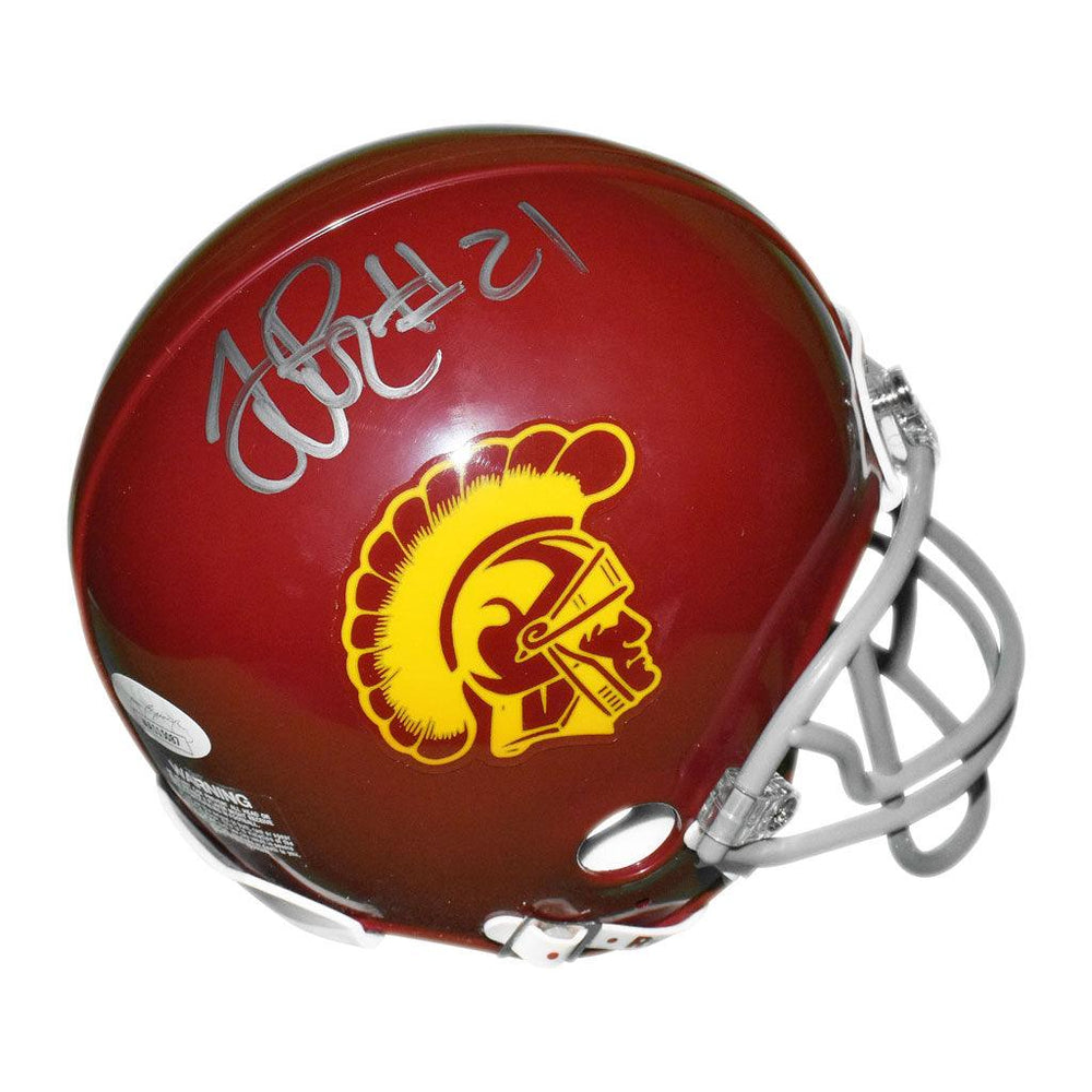 LenDale White Signed USC Trojans Mini Replica Football Helmet (JSA) — RSA