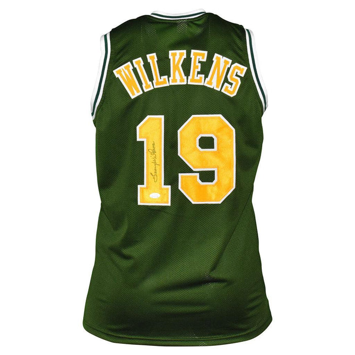 Lenny Wilkens Signed Seattle Pro Green Basketball Jersey (JSA) - RSA