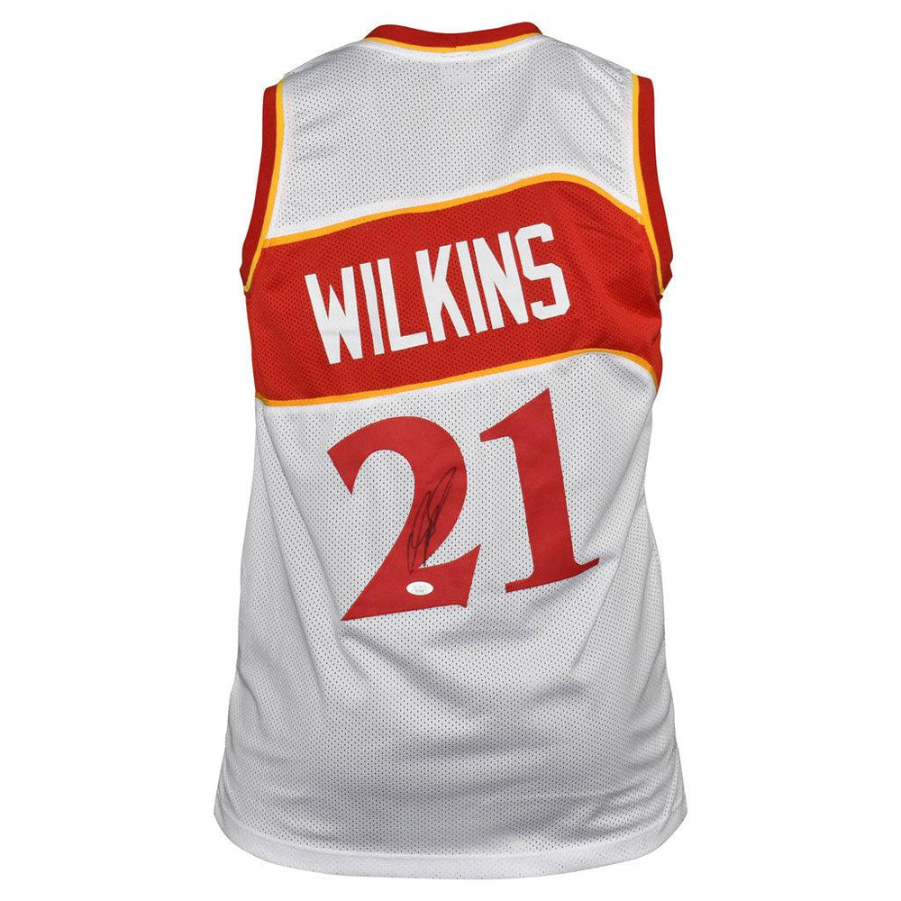 Dominique Wilkins Autographed and Framed Red Atlanta Hawks Jersey JSA Certified