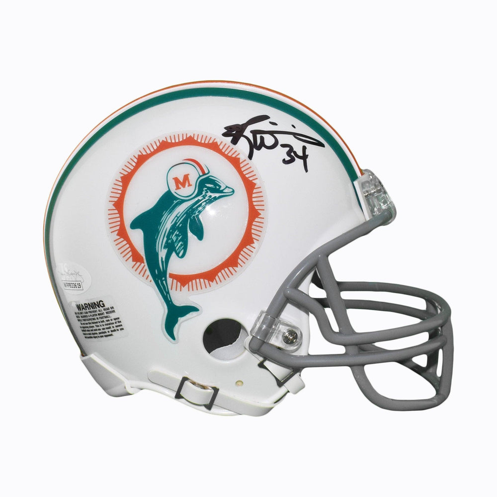 Ricky Williams Signed Throwback Miami Dolphins Mini Football Helmet (JSA) - RSA