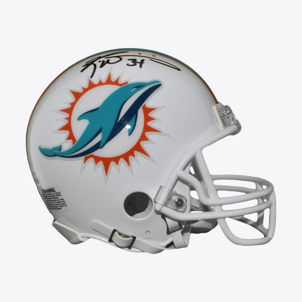 Ricky Williams Signed Throwback Miami Dolphins Mini Football Helmet (JSA) - RSA