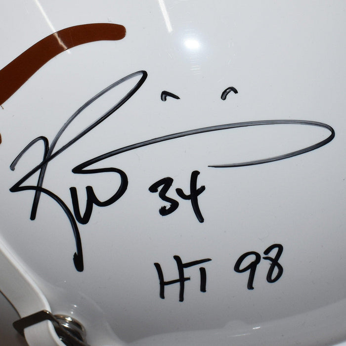 Ricky Williams Signed Full-Size Texas Longhorns Schutt Helmet HT '98 Inscription (JSA) - RSA