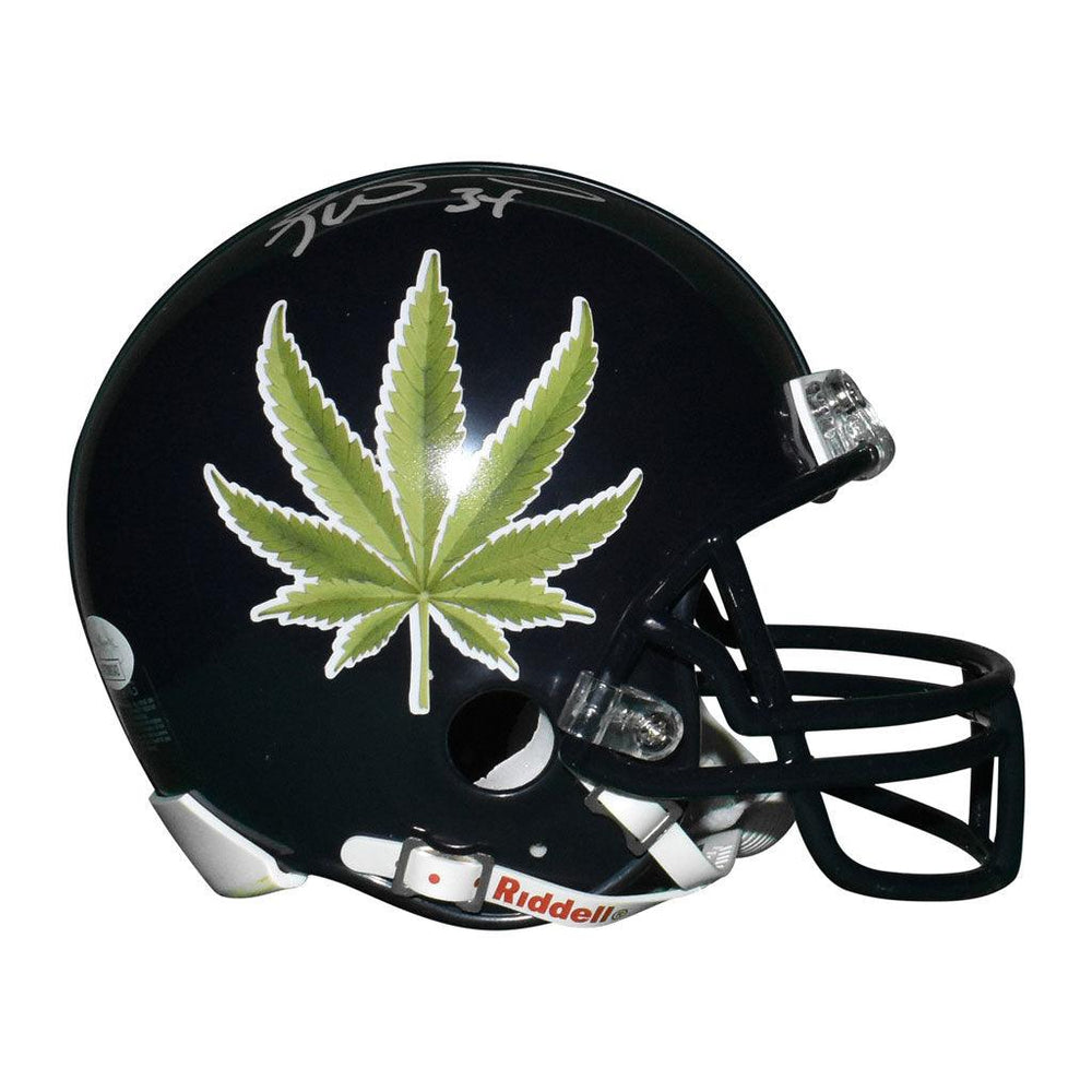 Ricky Williams Signed Green Leaf Mini Replica Black Football Helmet (JSA) - RSA