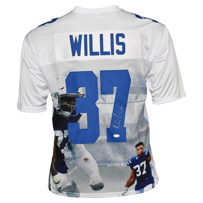 Khari Willis Signed Indianapolis White Artwork Football Jersey (JSA) - RSA