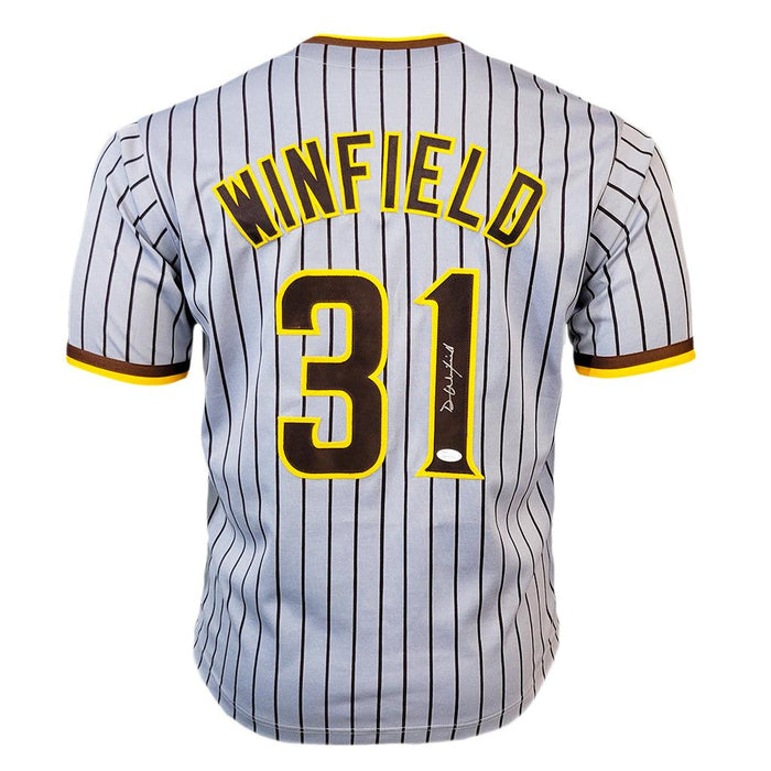 Dave Winfield Signed San Diego Pinstripe Grey Baseball Jersey (JSA) - RSA