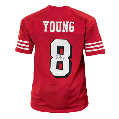Steve Young Signed Pro Edition Shadow Number Red Football Jersey (JSA) - RSA