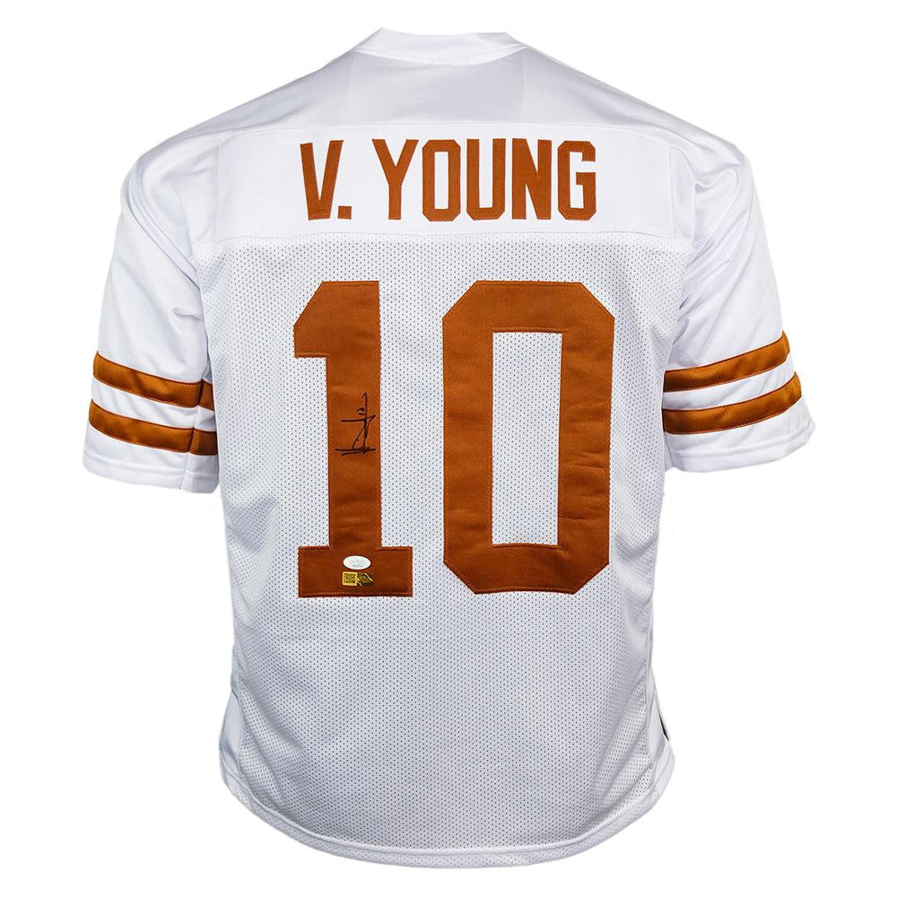 Vince Young Signed Texas College White Football Jersey (JSA) - RSA