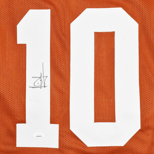 Vince Young Signed Texas College Orange Football Jersey (JSA) - RSA