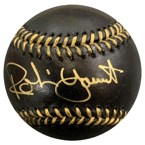 Robin Yount Autographed Black & Gold Official Major League Baseball (JSA) - RSA