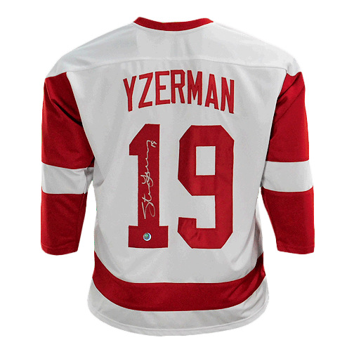 Steve Yzerman Signed Detroit White Hockey Jersey (Yzerman Holo) - RSA